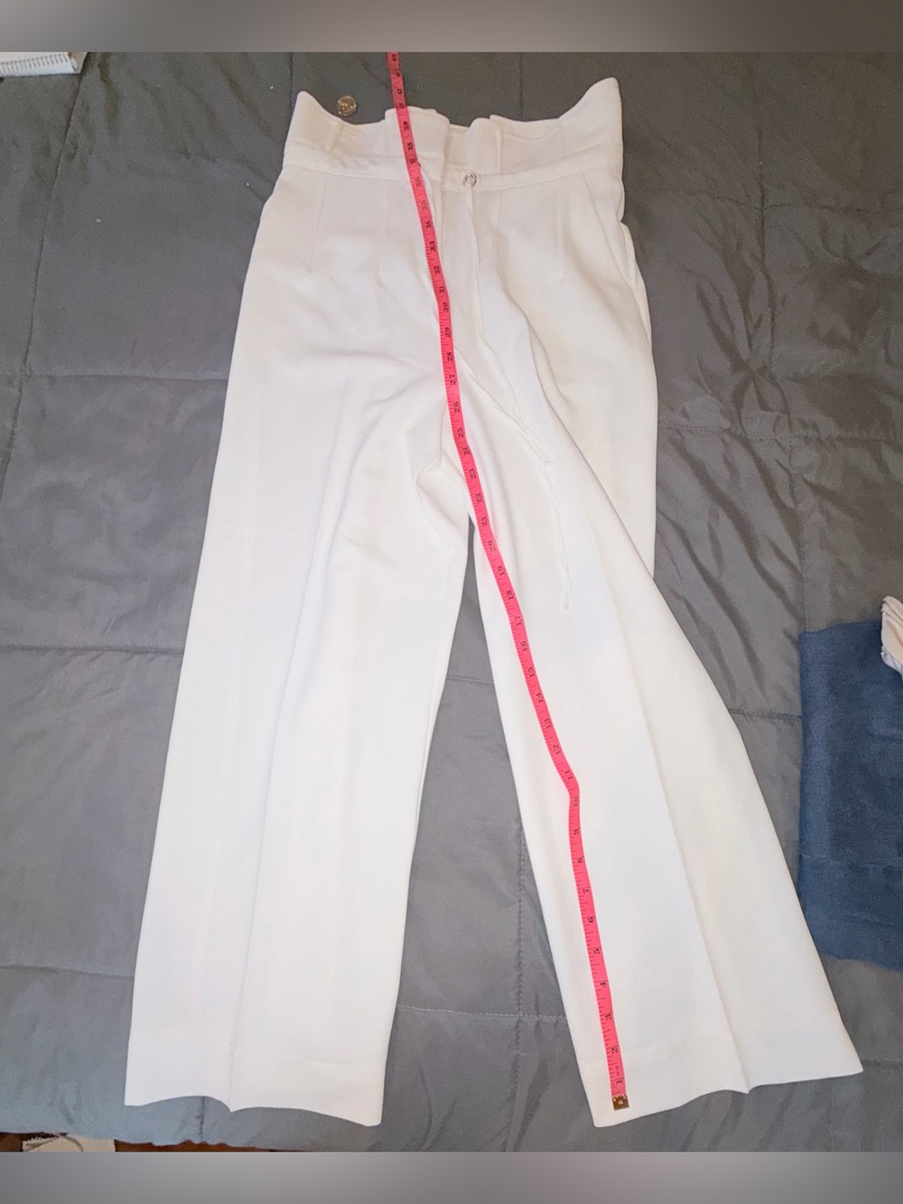 NWT 7th Avenue Design Studio NY & Company White Paperbag Wide Leg Pants Size 0 - Picture 4 of 8